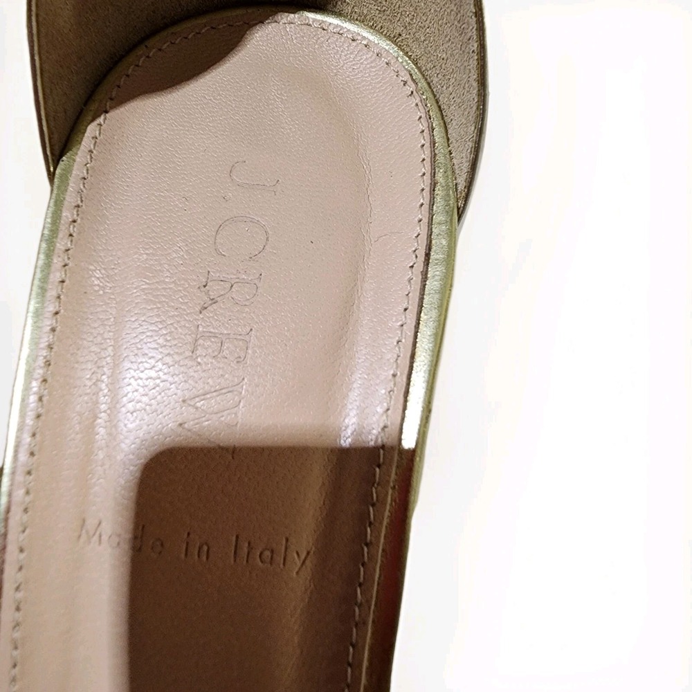 J.CREW, Leather C11179 Size‎ 9 Gold Stiletto Heel, Ankle Strap, Metallic Gold - Picture 2 of 9